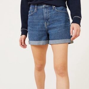 Free Assembly Medium Wash High Rise Cuffed Denim Shorts 8